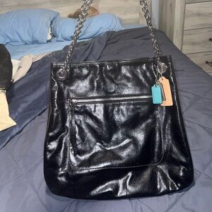 Coach black leather